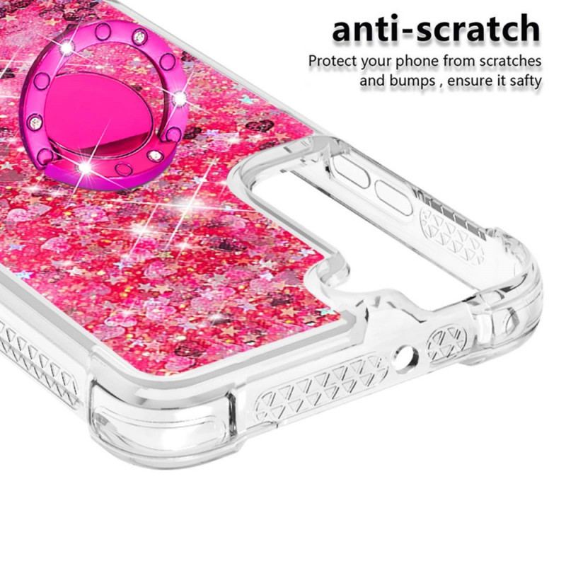 Coque Samsung Galaxy S22 5G Paillettes avec Anneau-Support