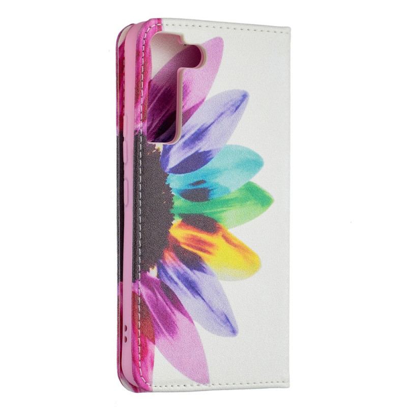 Flip Cover Samsung Galaxy S22 5G Fleur Aquarelle