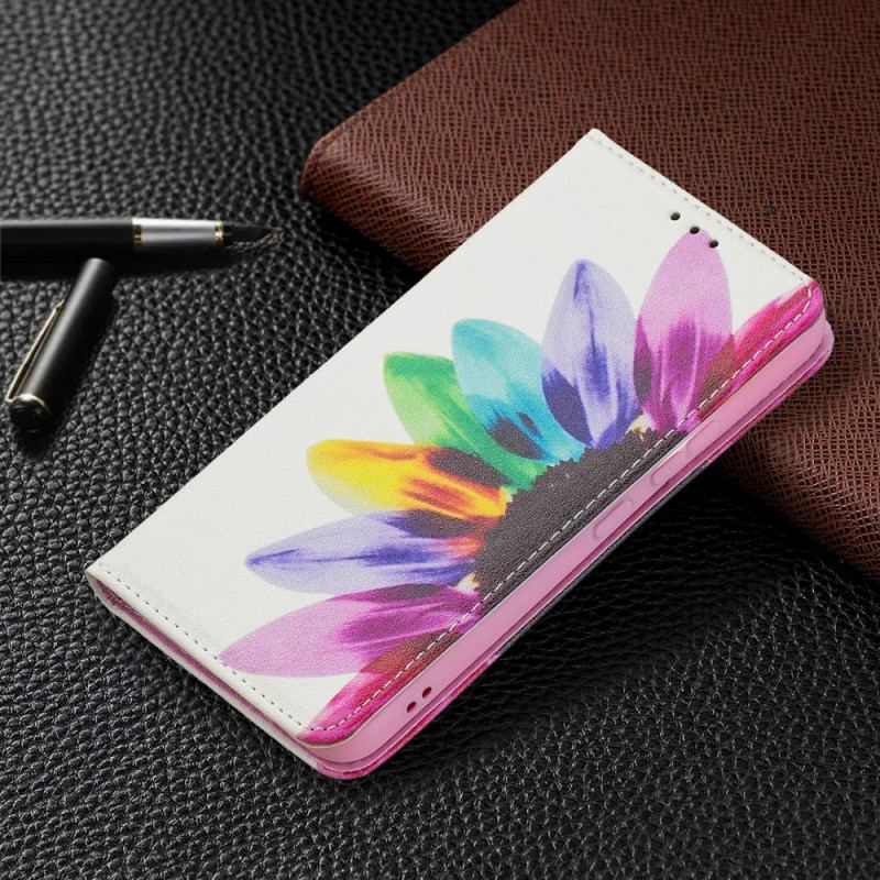 Flip Cover Samsung Galaxy S22 5G Fleur Aquarelle