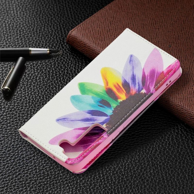 Flip Cover Samsung Galaxy S22 5G Fleur Aquarelle