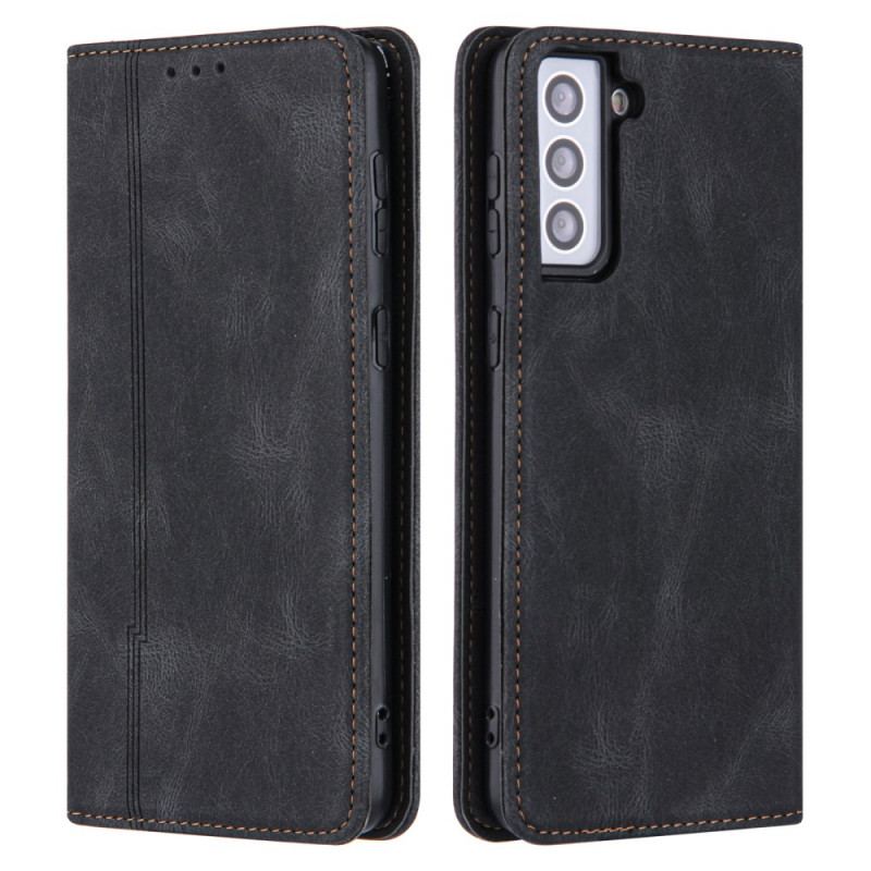 Flip Cover Samsung Galaxy S22 Style Cuir Ligne