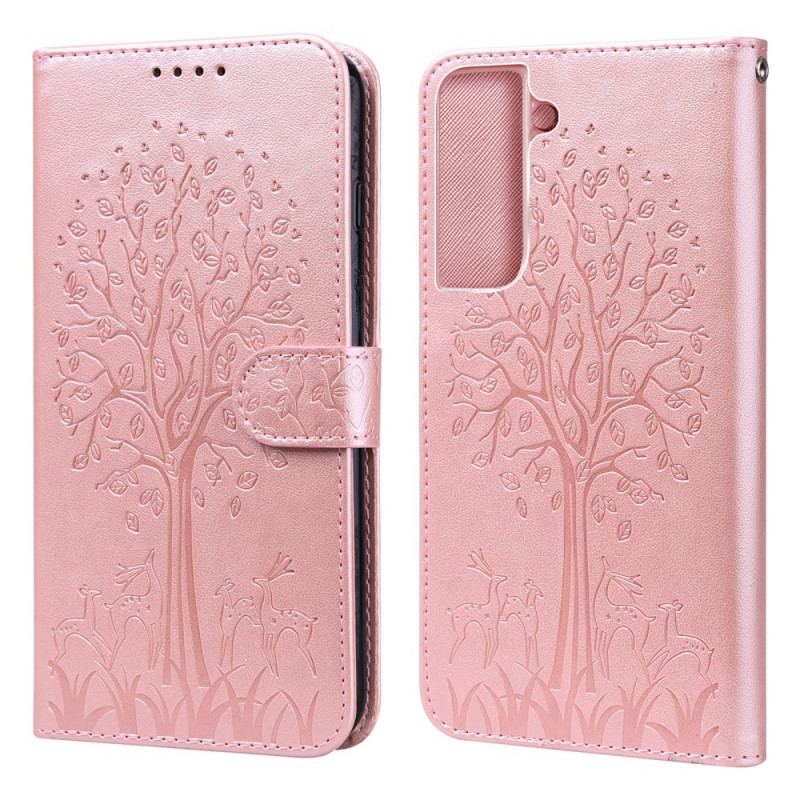 Housse Samsung Galaxy S22 5G Arbre et Cerfs