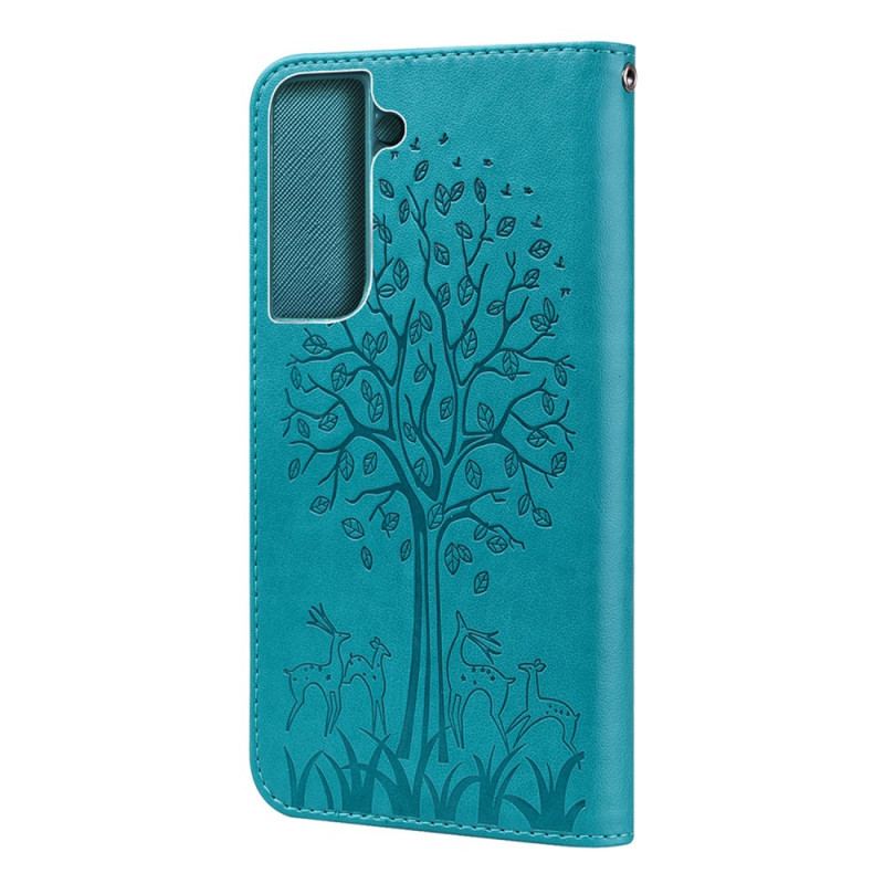 Housse Samsung Galaxy S22 5G Arbre et Cerfs