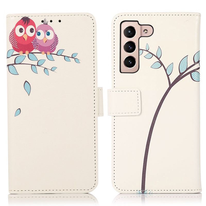 Housse Samsung Galaxy S22 5G Couple De Hiboux Sur l'Arbre