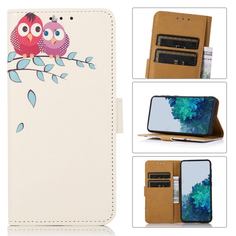 Housse Samsung Galaxy S22 5G Couple De Hiboux Sur l'Arbre