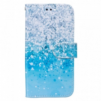 Housse Samsung Galaxy S22 5G Dégradé Paillettes Bleues