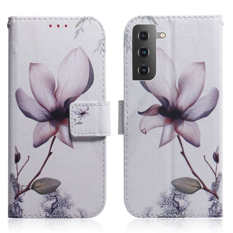 Housse Samsung Galaxy S22 5G Fleur Vieux Rose