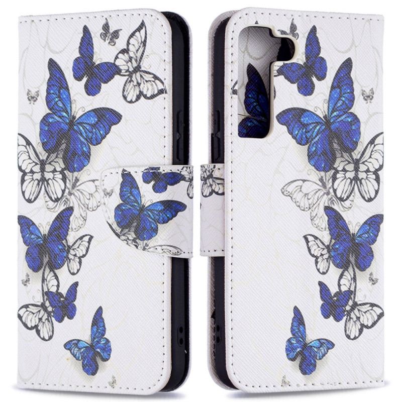 Housse Samsung Galaxy S22 5G Papillons Rois