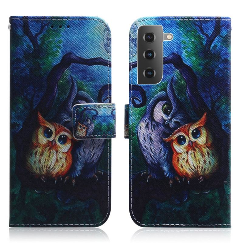 Housse Samsung Galaxy S22 5G Peinture de Hiboux