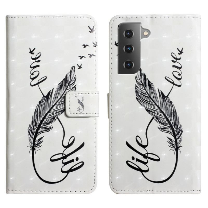 Housse Samsung Galaxy S22 5G Plume Life and Love