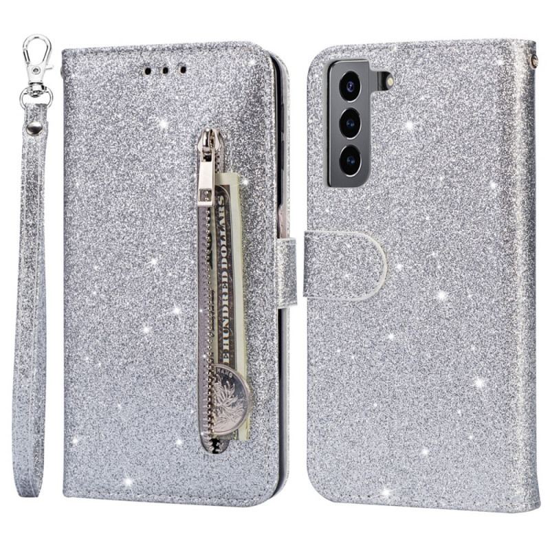 Housse Samsung Galaxy S22 5G Porte-Monnaie Paillettes