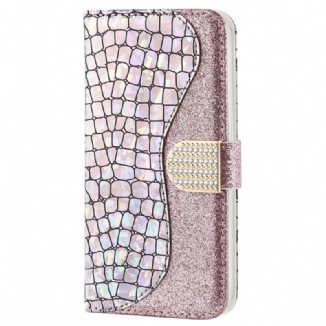 Housse Samsung Galaxy S22 Plus 5G Croco Diamants