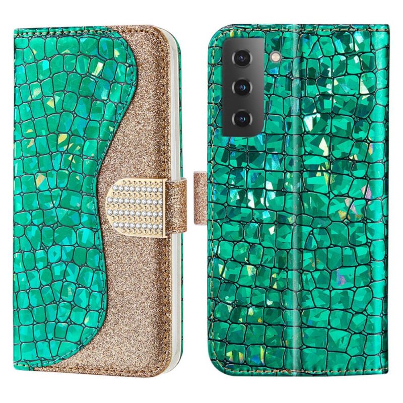 Housse Samsung Galaxy S22 Plus 5G Croco Diamants