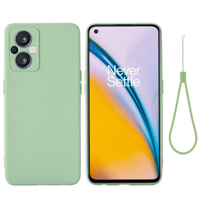 Coque Oppo Reno 8 Lite Silicone Liquide à Lanière