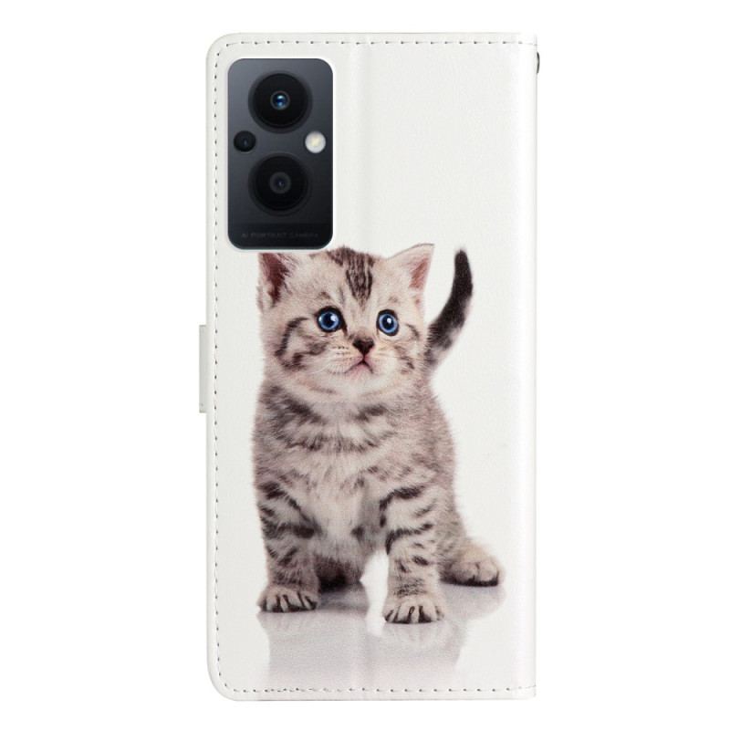 Housse Oppo Reno 8 Lite Chaton à Lanière