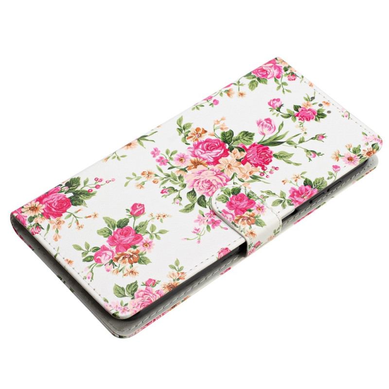 Housse Oppo Reno 8 Lite Fleurs Liberty à Lanière