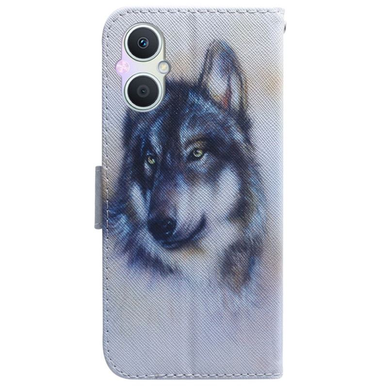 Housse Oppo Reno 8 Lite Loup Aquarelle