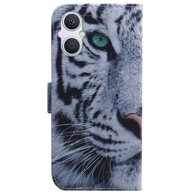 Housse Oppo Reno 8 Lite Tigre Blanc