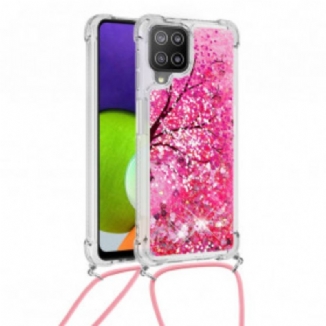 Coque Samsung Galaxy A22 4G à Cordon Paillettes Arbre