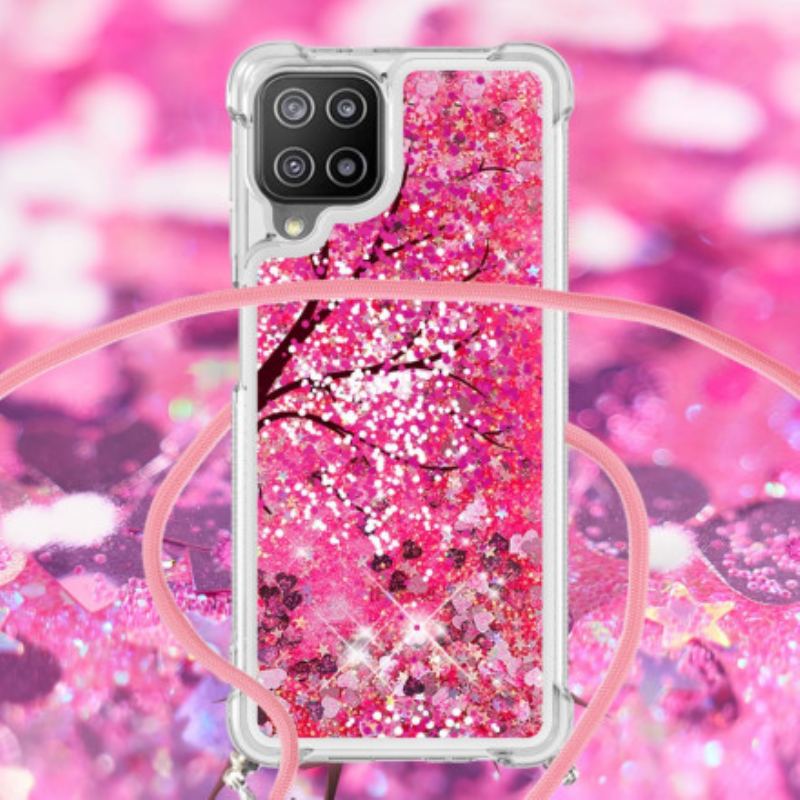 Coque Samsung Galaxy A22 4G à Cordon Paillettes Arbre