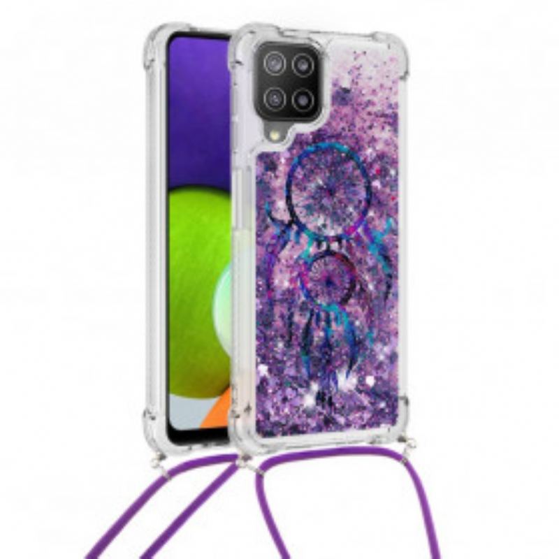 Coque Samsung Galaxy A22 4G à Cordon Paillettes Attrape Rêves