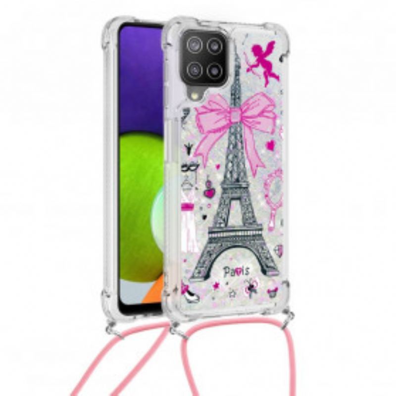 Coque Samsung Galaxy A22 4G à Cordon Tour Eiffel