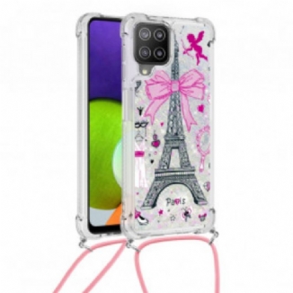 Coque Samsung Galaxy A22 4G à Cordon Tour Eiffel