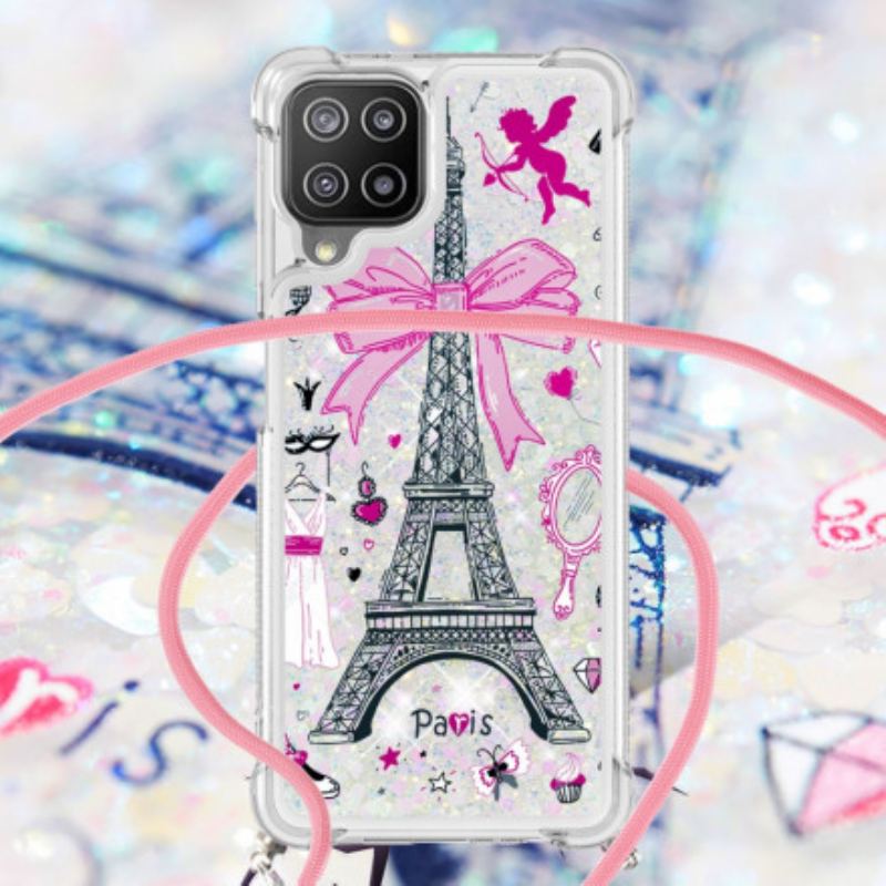 Coque Samsung Galaxy A22 4G à Cordon Tour Eiffel