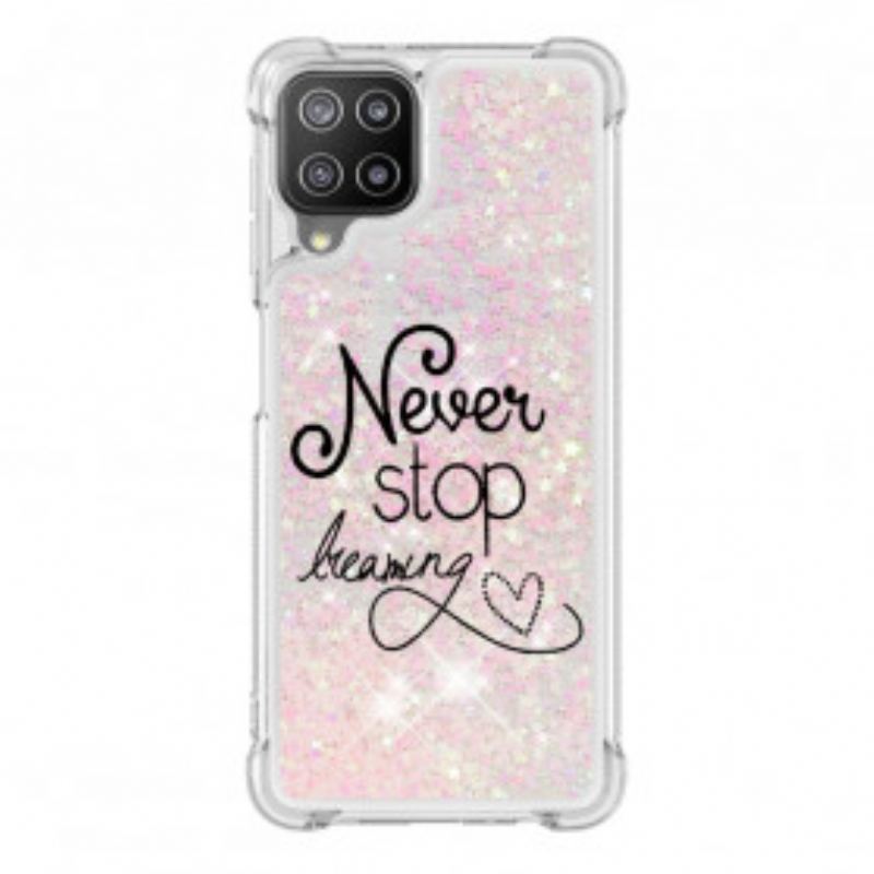 Coque Samsung Galaxy A22 4G Never Stop Dreaming Paillettes