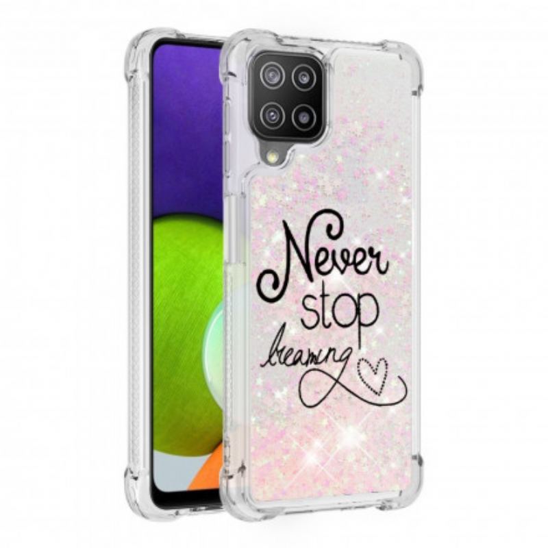 Coque Samsung Galaxy A22 4G Never Stop Dreaming Paillettes