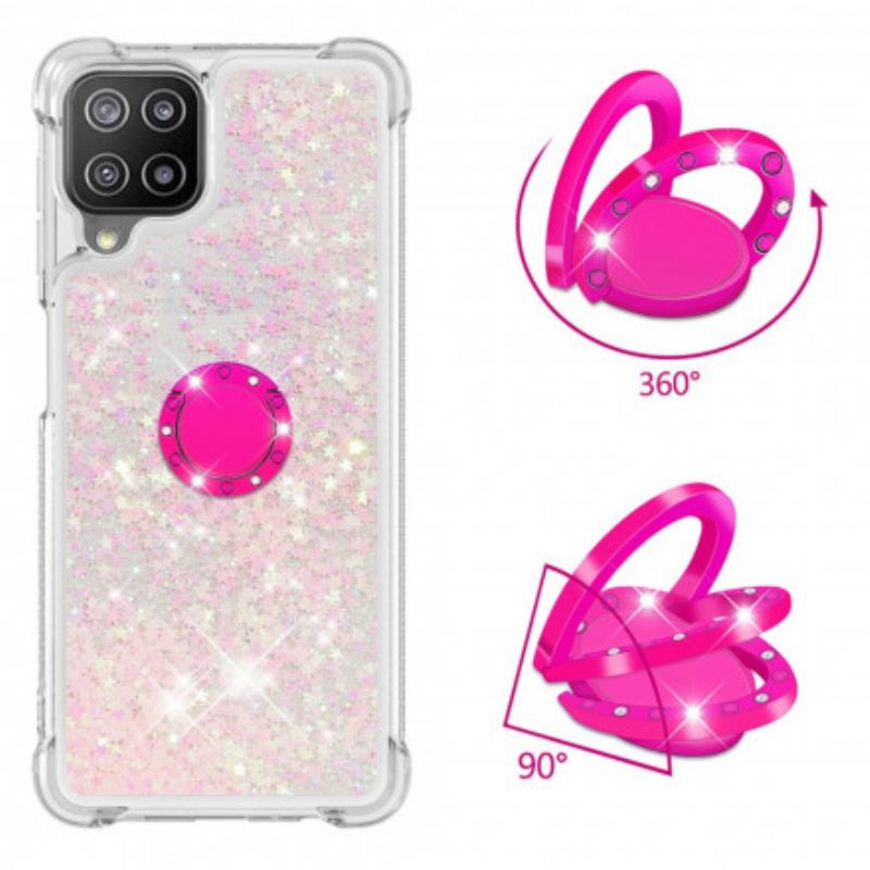 Coque Samsung Galaxy A22 4G Paillettes avec Anneau-Support