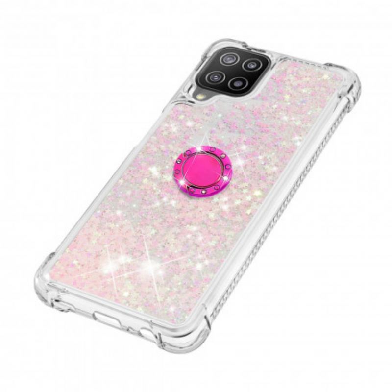 Coque Samsung Galaxy A22 4G Paillettes avec Anneau-Support