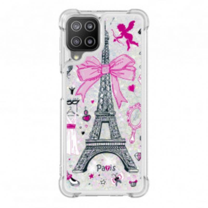 Coque Samsung Galaxy A22 4G La Tour Eiffel Paillettes