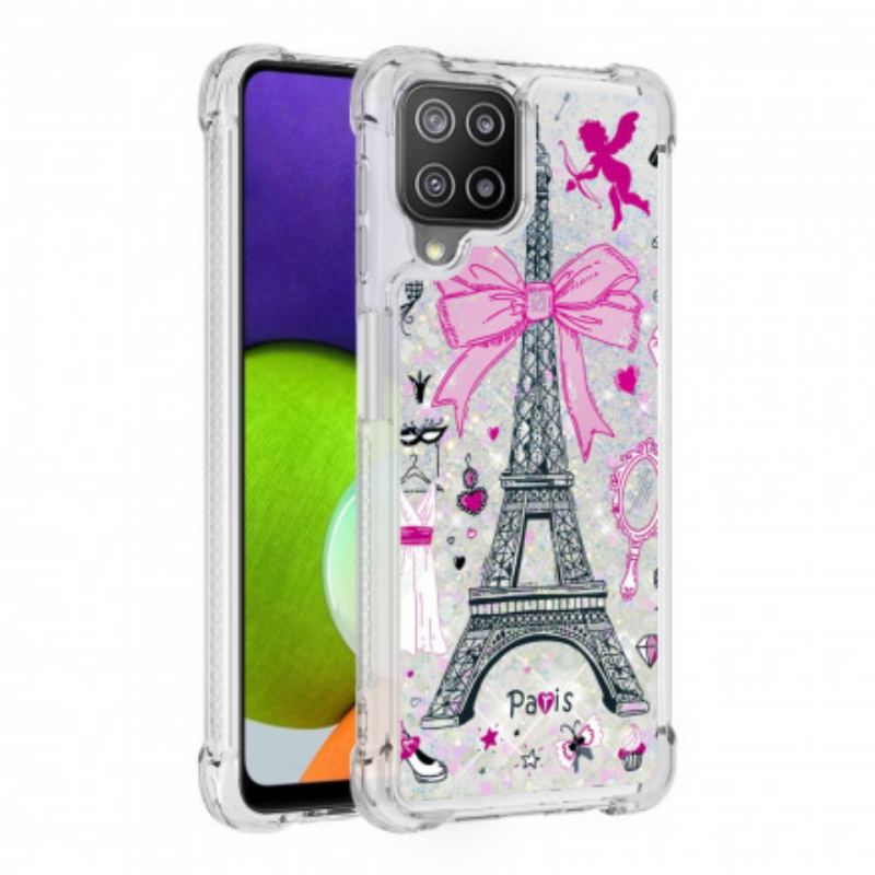 Coque Samsung Galaxy A22 4G La Tour Eiffel Paillettes