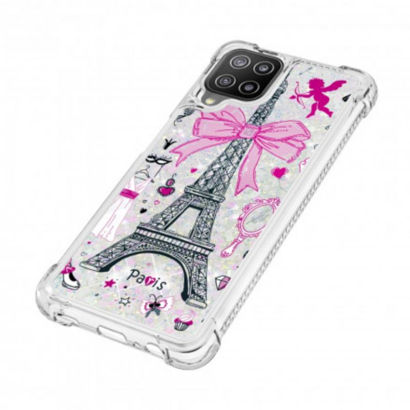 Coque Samsung Galaxy A22 4G La Tour Eiffel Paillettes