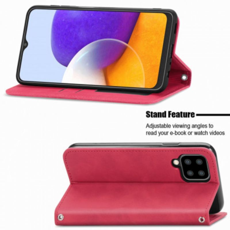 Flip Cover Samsung Galaxy A22 4G Simili Cuir Vintage