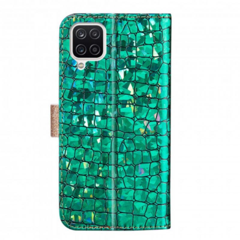 Housse Samsung Galaxy A22 4G Croco Diamants