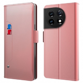 Housse OnePlus 11 5G Miroir et Porte-Cartes Amovible