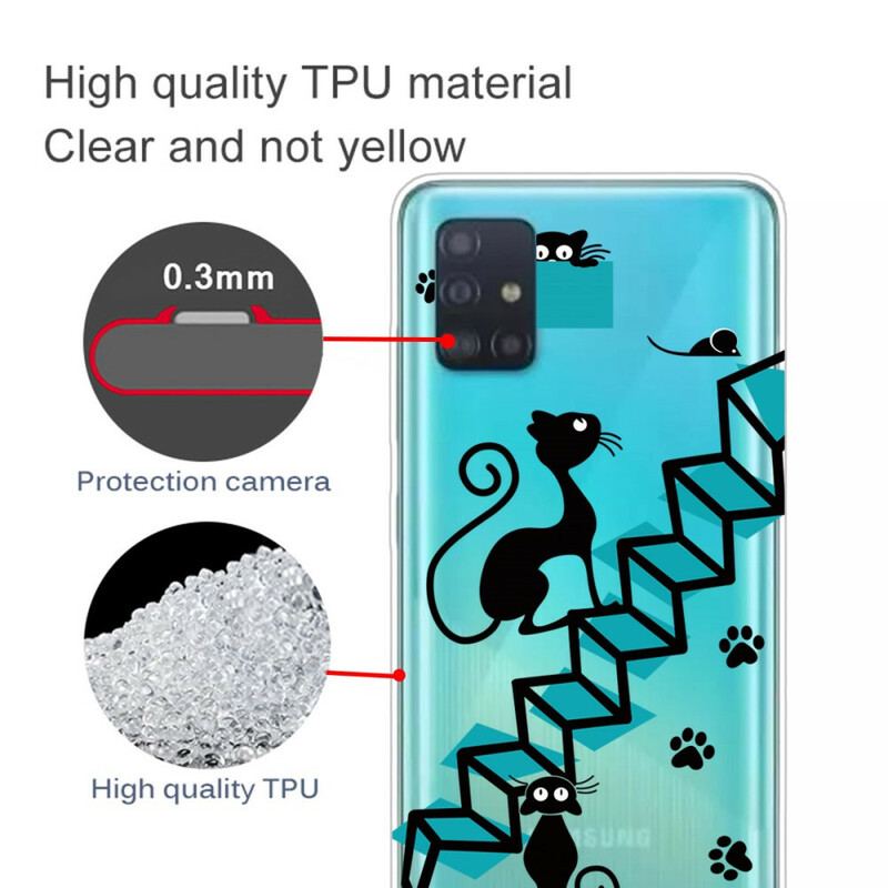 Coque Samsung Galaxy A71 Drôles de Chats