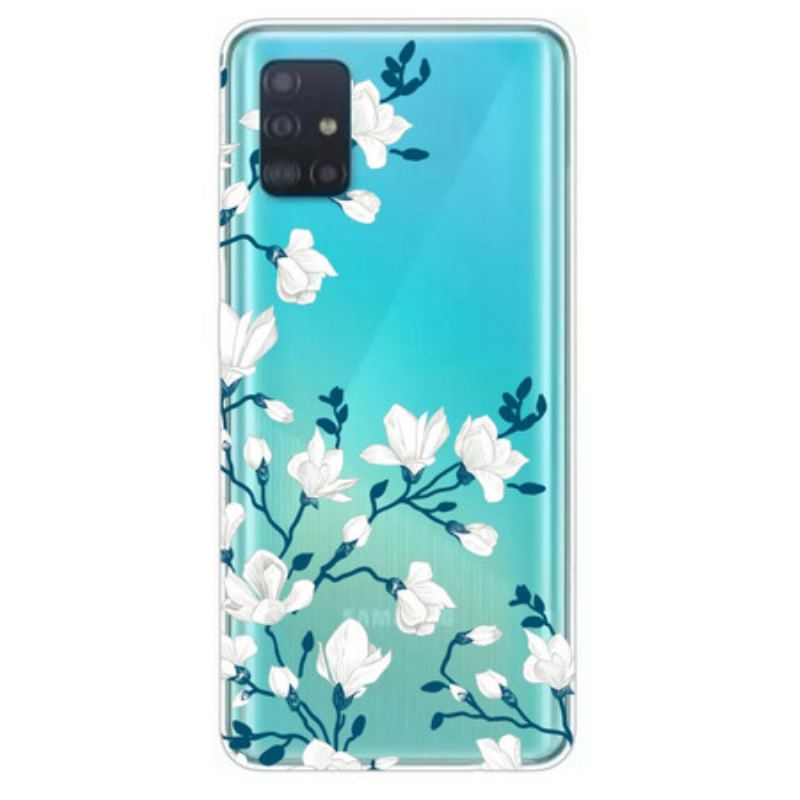 Coque Samsung Galaxy A71 Fleurs Blanches