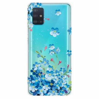 Coque Samsung Galaxy A71 Fleurs Bleues