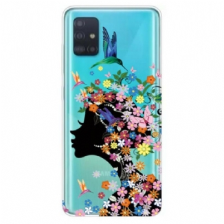 Coque Samsung Galaxy A71 Jolie Tête Fleurie