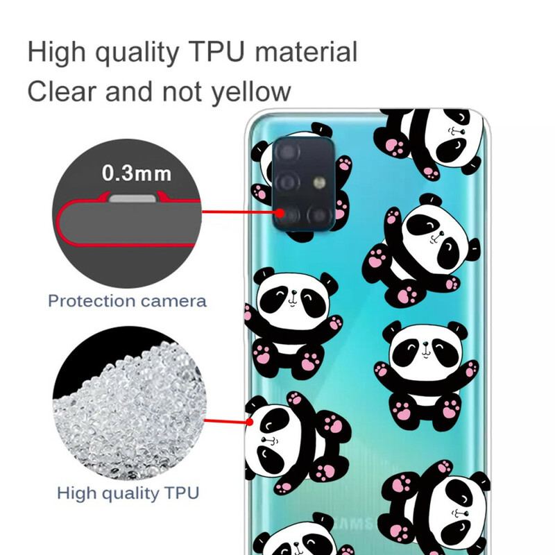 Coque Samsung Galaxy A71 Top Pandas Fun