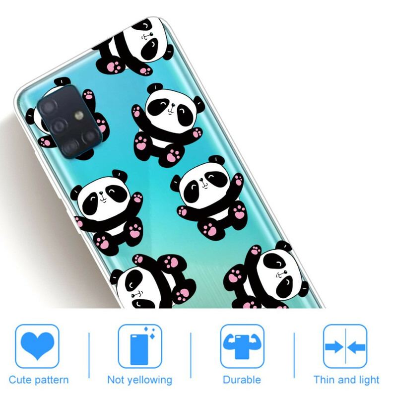 Coque Samsung Galaxy A71 Top Pandas Fun