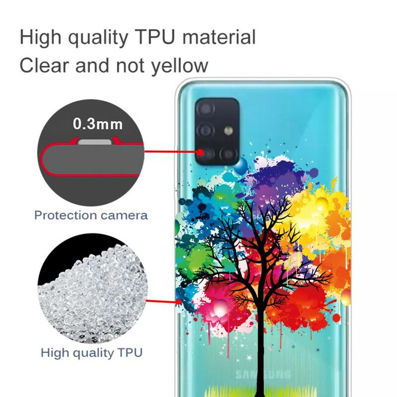 Coque Samsung Galaxy A71 Transparente Arbre Aquarelle