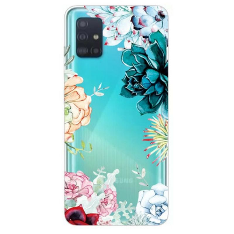 Coque Samsung Galaxy A71 Transparente Fleurs Aquarelle