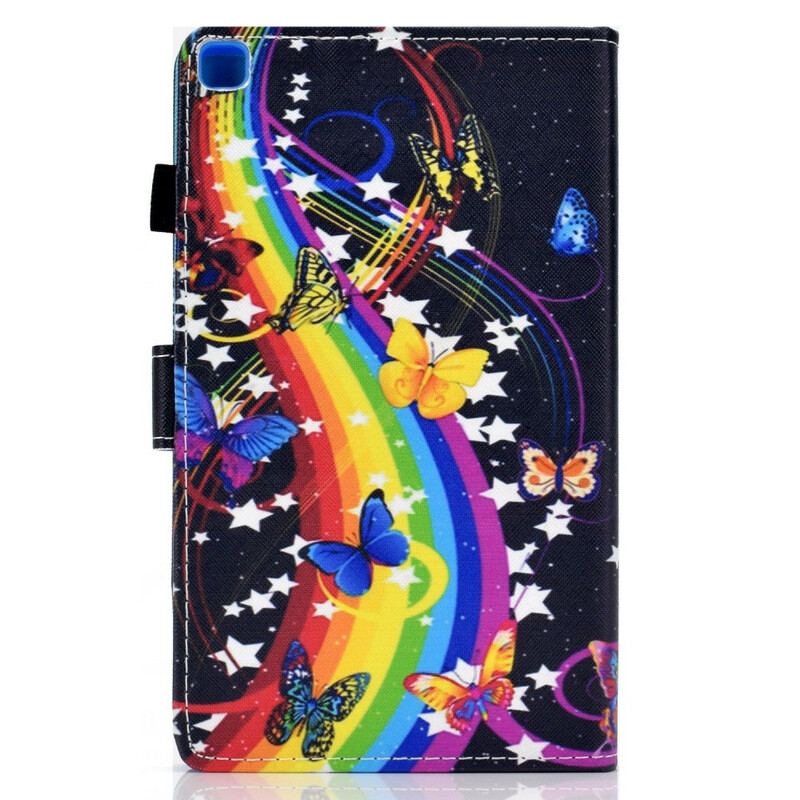 Housse Samsung Galaxy Tab A7 Lite Papillons Arc-en-Ciel