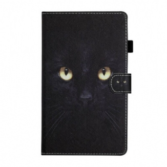 Housse Samsung Galaxy Tab A7 Lite Yeux de Chat Noir