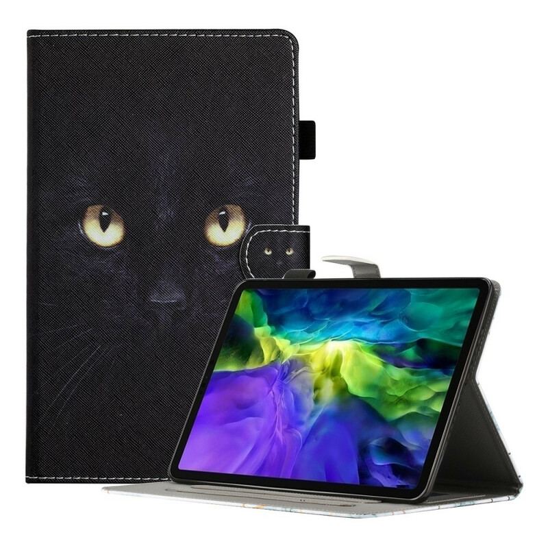 Housse Samsung Galaxy Tab A7 Lite Yeux de Chat Noir