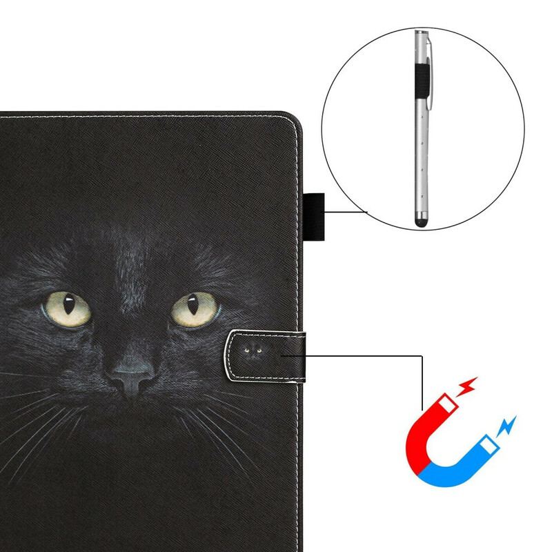 Housse Samsung Galaxy Tab A7 Lite Yeux de Chat Noir